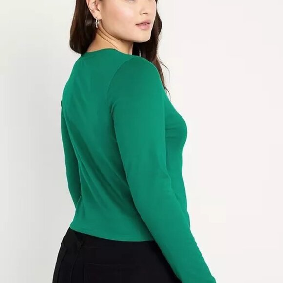 NWT Old Navy Long-Sleeve Bestee T-Shirt XS TALL Serpentine Green - Picture 8 of 13